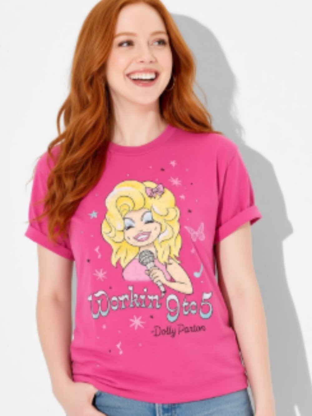 NEW Pride Adult Unisex Dolly Parton Short Sleeve Pink Large T-Shirt